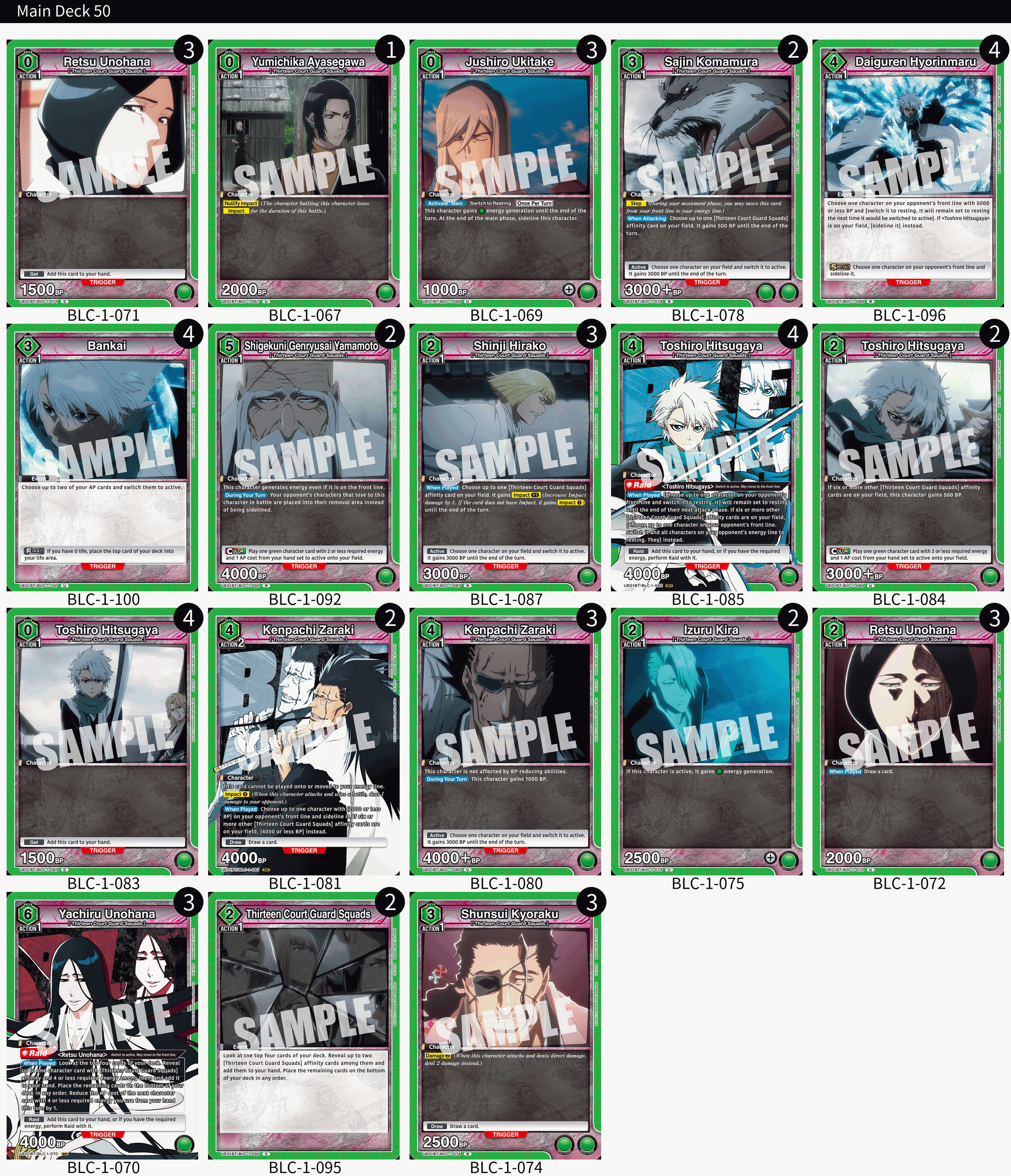 UNION ARENA: BLEACH Green Deck List and Guide — Joseph